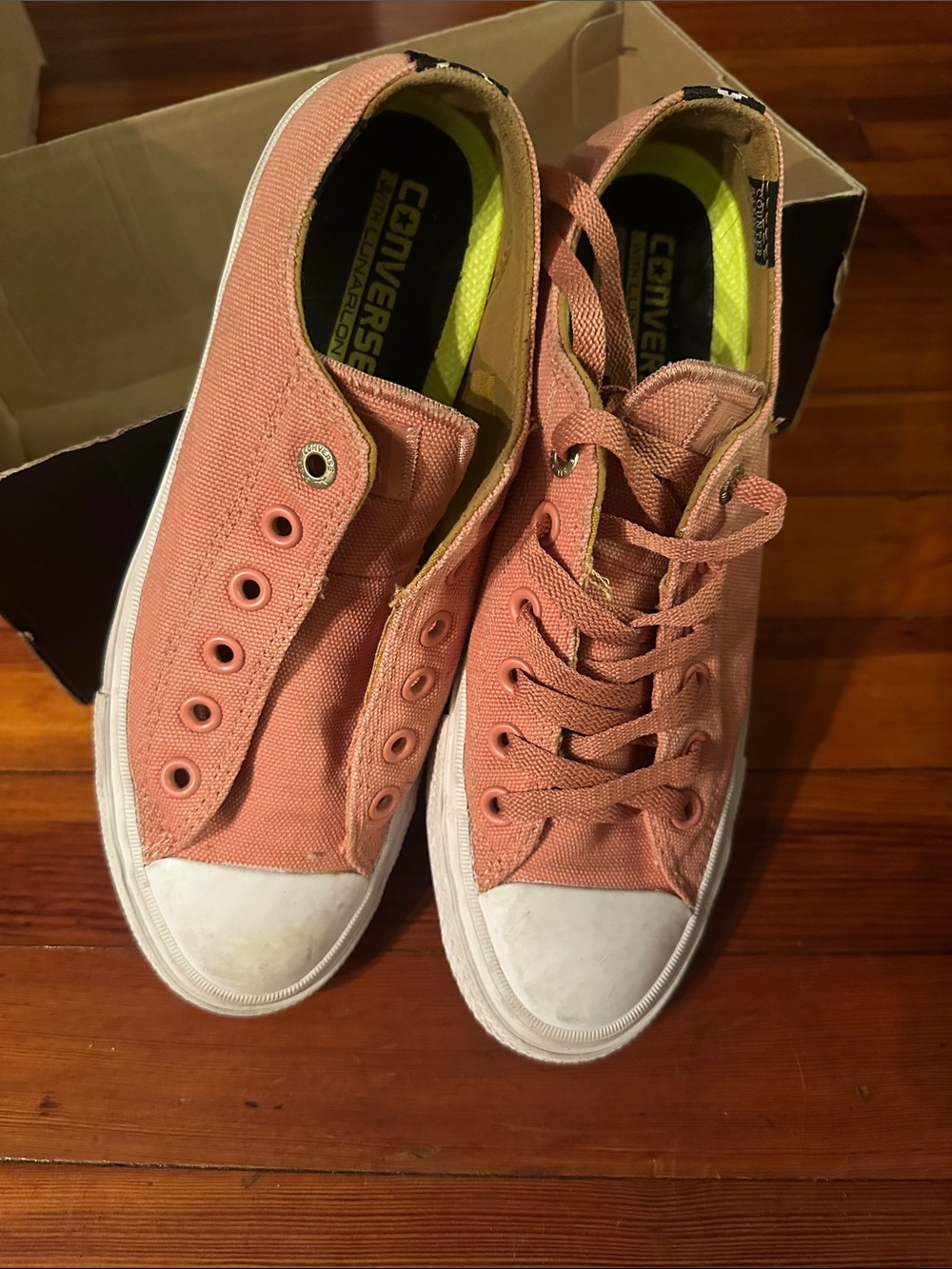 Converse Low-Top Canvas Sneakers in Coral